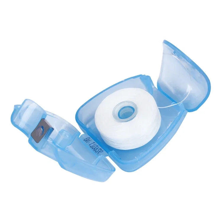2 Peças Fio Dental 50m para Higiene Oral Limpeza dos Dentes com Cera e Sabor a Menta, Fio Dental em Carretel Palito