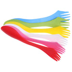 2 Conjuntos de Talheres 3 em 1 para Acampamento ao Ar Livre, Colher, Garfo e Faca Resistentes ao Calor para Camping e Caminhadas (6pcs=1 conjunto)