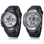 SYNOKE 61576 Relógio Desportivo LED à Prova de Água para Homens, Preto, Cinzento