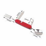 Talheres para Exterior em Aço Inoxidável Colher / Garfo / Faca / Abridor de Garrafas 4 em 1 Conjunto de Talheres Dobráveis Multifuncionais