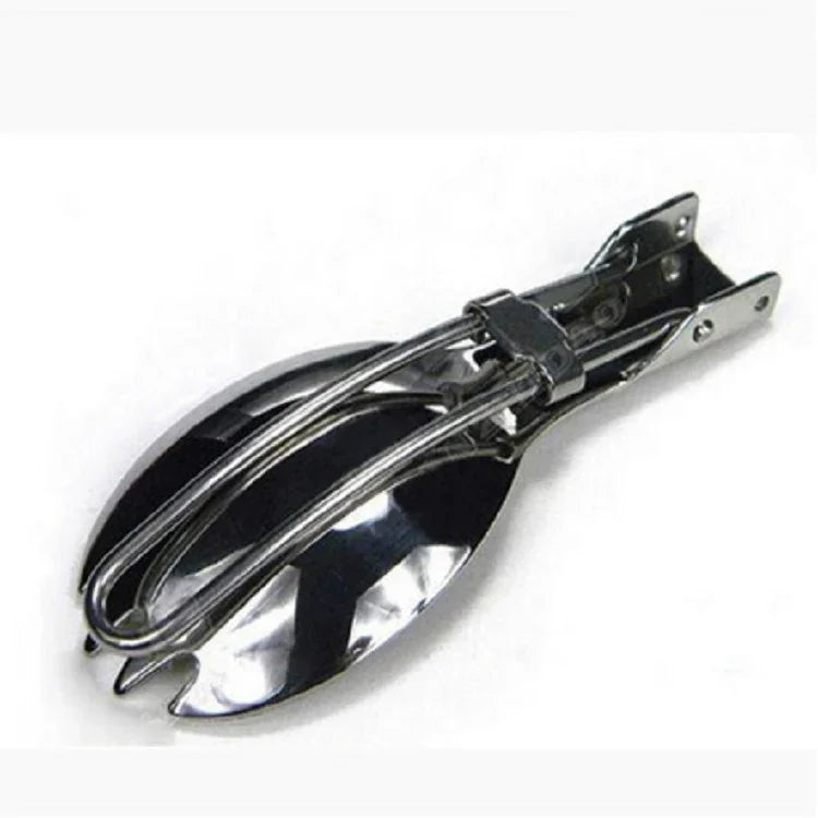 2 peças de talheres para campismo ao ar livre, garfo e colher em aço inoxidável, talheres para piquenique, spork dobrável