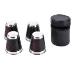 Conjunto de Copos de Viagem para Camping ao Ar Livre 4 em 1 70ml Talheres para Mesa Suprimentos para Piquenique Copo de Vinho Cerveja Canecas de Whisky Couro PU