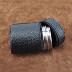 Conjunto de Copos de Viagem para Camping ao Ar Livre 4 em 1 70ml Talheres para Mesa Suprimentos para Piquenique Copo de Vinho Cerveja Canecas de Whisky Couro PU