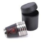 Conjunto de Copos de Viagem para Camping ao Ar Livre 4 em 1 70ml Talheres para Mesa Suprimentos para Piquenique Copo de Vinho Cerveja Canecas de Whisky Couro PU