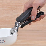 Suporte para Panelas, Tigelas e Frigideiras Anti-Quente e Anti-Escaldão para Camping e Caminhadas, Clip para Segurar Utensílios de Cozinha para Piquenique, Pegador de Tigela, Preto