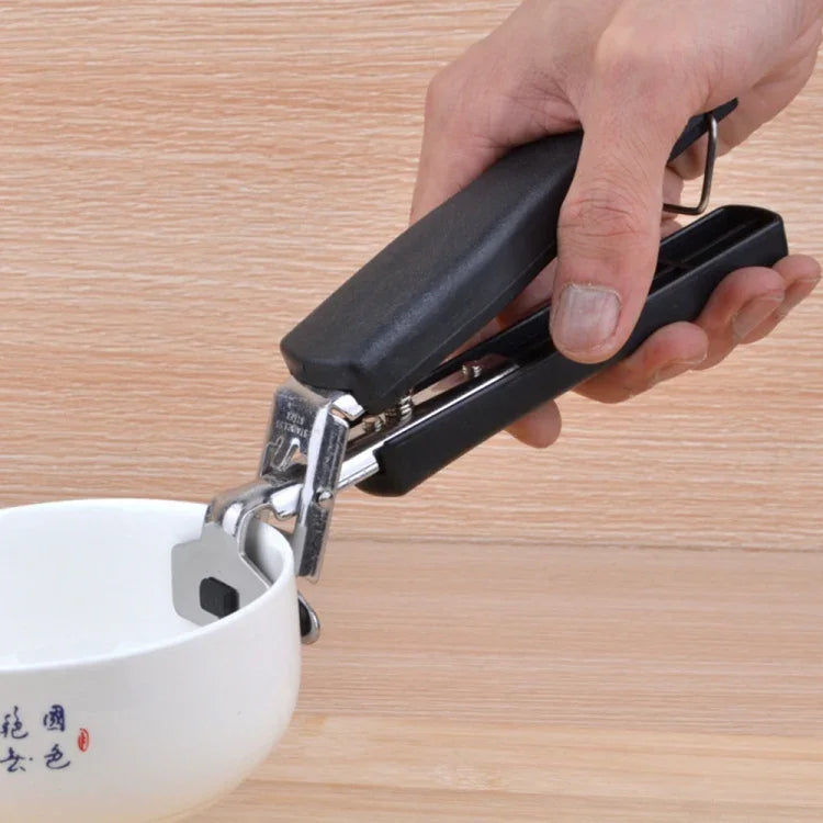 Suporte para Panelas, Tigelas e Frigideiras Anti-Quente e Anti-Escaldão para Camping e Caminhadas, Clip para Segurar Utensílios de Cozinha para Piquenique, Pegador de Tigela, Preto