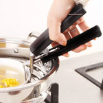 Suporte para Panelas, Tigelas e Frigideiras Anti-Quente e Anti-Escaldão para Camping e Caminhadas, Clip para Segurar Utensílios de Cozinha para Piquenique, Pegador de Tigela, Preto