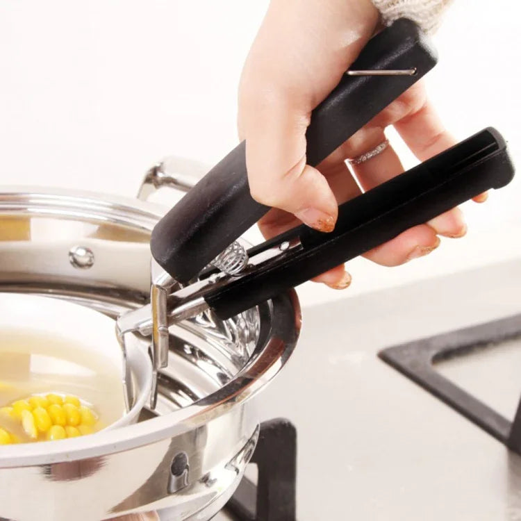 Suporte para Panelas, Tigelas e Frigideiras Anti-Quente e Anti-Escaldão para Camping e Caminhadas, Clip para Segurar Utensílios de Cozinha para Piquenique, Pegador de Tigela, Preto