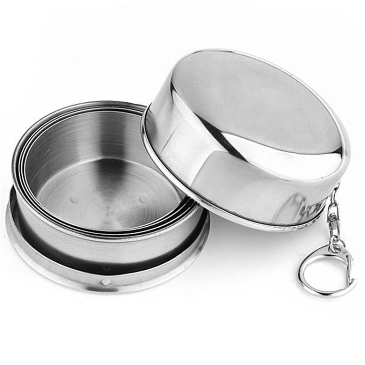 Copo Dobrável de Campismo em Aço Inoxidável para Viagens, Caneca Portátil para Caminhadas, Copo Colapsável, S 60ML, L 250ML