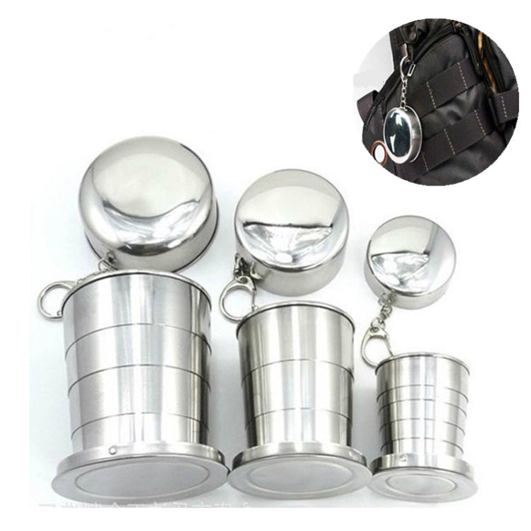 Copo Dobrável de Campismo em Aço Inoxidável para Viagens, Caneca Portátil para Caminhadas, Copo Colapsável, S 60ML, L 250ML