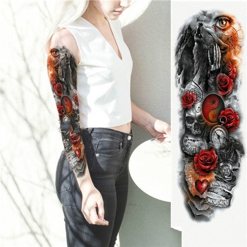 Large Arm Sleeve Waterproof Temporary Tattoo Sticker