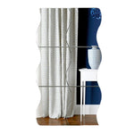 Espelho de Parede Acrílico Estilo Onda DIY com Adesivo de Vidro Removível, Espelho de Maquilhagem para Quarto e Decoração, Espelho de Parede Acrílico