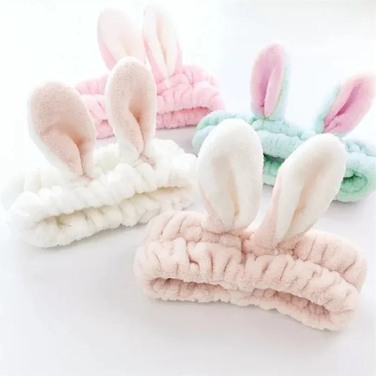 Faixas de Cabelo Elásticas com Orelhas de Gato Bonitas para Mulheres e Meninas Maquilhagem Lavagem de Rosto Faixa de Cabelo Máscara Facial Acessório para Cabelo