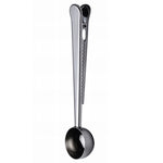 Colher multifuncional para café com clipe, copo medidor de chá e café em aço inoxidável, colher para café, colher para café (prateada), colher para café (dourada), colher para café (preta), colher para café (ouro rosa)