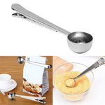Colher multifuncional para café com clipe, copo medidor de chá e café em aço inoxidável, colher para café, colher para café (prateada), colher para café (dourada), colher para café (preta), colher para café (ouro rosa)