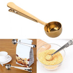 Colher multifuncional para café com clipe, copo medidor de chá e café em aço inoxidável, colher para café, colher para café (prateada), colher para café (dourada), colher para café (preta), colher para café (ouro rosa)