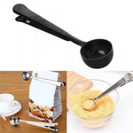 Colher multifuncional para café com clipe, copo medidor de chá e café em aço inoxidável, colher para café, colher para café (prateada), colher para café (dourada), colher para café (preta), colher para café (ouro rosa)