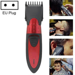 Máquina de Cortar Cabelo Elétrica Impermeável Recarregável Aparador de Barba Vermelho, Cinzento