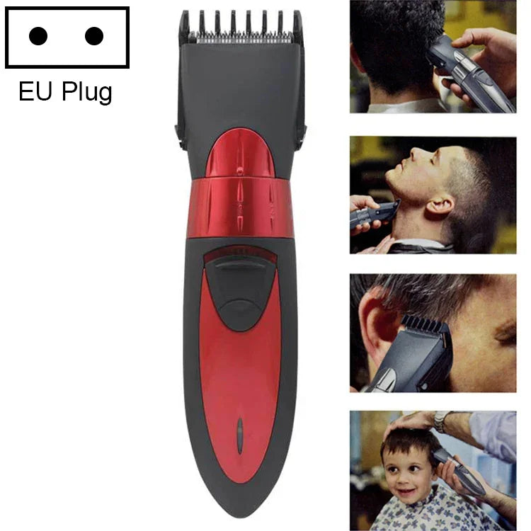 Máquina de Cortar Cabelo Elétrica Impermeável Recarregável Aparador de Barba Vermelho, Cinzento