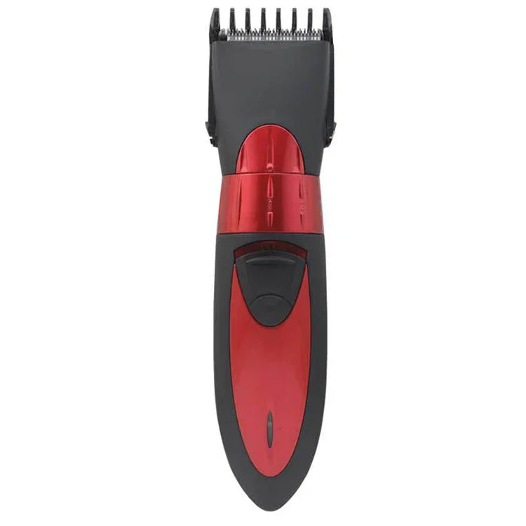 Máquina de Cortar Cabelo Elétrica Impermeável Recarregável Aparador de Barba Vermelho, Cinzento