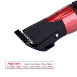 Máquina de Cortar Cabelo Elétrica Impermeável Recarregável Aparador de Barba Vermelho, Cinzento