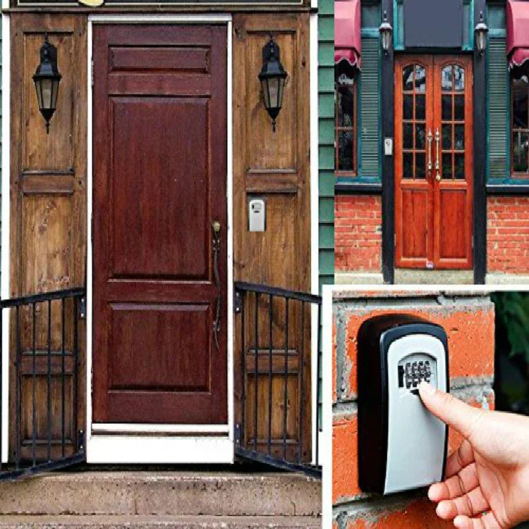 Caixa de Armazenamento Segura e Durável para Casa com Ocultador de Chaves, Código Secreto de Segurança de 4 Dígitos, Caixa de Chaves com Senha para Montagem na Parede
