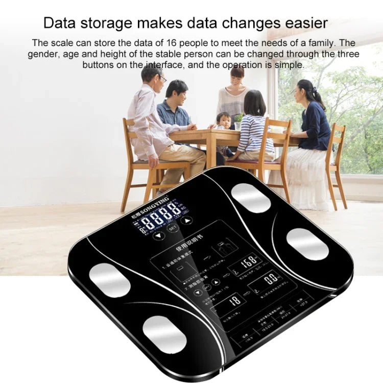 Balanças Electrónicas Inteligentes para Corpo com Ecrã LCD, Balança Digital para Casa de Banho, Balança de Peso Humano