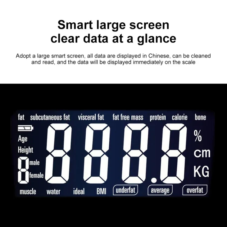 Balanças Electrónicas Inteligentes para Corpo com Ecrã LCD, Balança Digital para Casa de Banho, Balança de Peso Humano