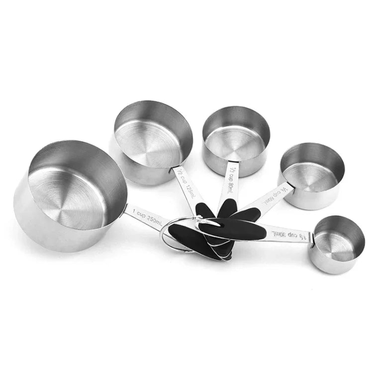 Conjunto de Colheres Medidoras em Aço Inoxidável Colher de Café Utensílio de Cozinha para Cozedura, Copo Medidor 5 em 1, Colher Medidora 5 em 1, Copo Medidor 5 em 1 (Cor), Colher Medidora 5 em 1 (Cor)