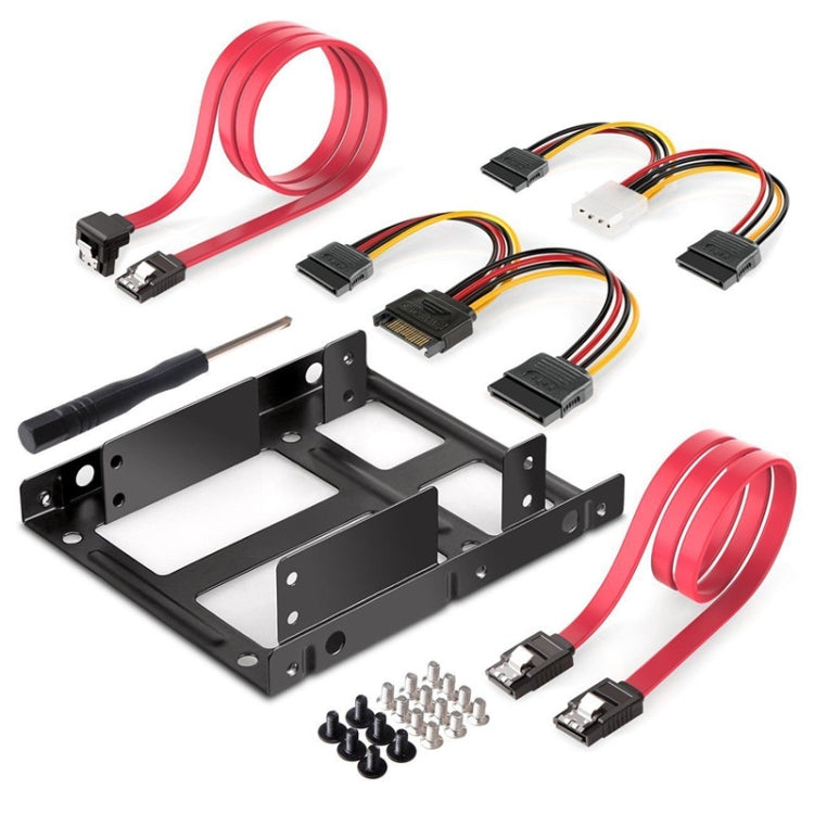 Kit Adaptador de Montagem Metálica para HDD/SSD Externo de 2,5 polegadas para 3,5 polegadas com Cabos de Dados e Energia SATA e Parafusos