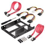 Kit Adaptador de Montagem Metálica para HDD/SSD Externo de 2,5 polegadas para 3,5 polegadas com Cabos de Dados e Energia SATA e Parafusos