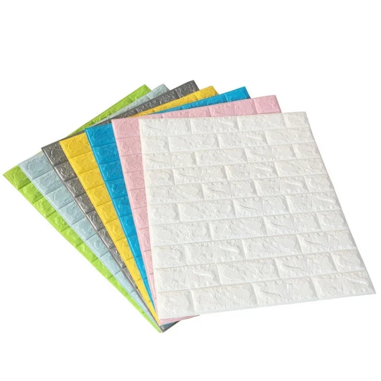 2 UNIDADES Papel de Parede Autocolante Impermeável com Fundo de Tijolos 3D Adesivo de Parede para Sala de Estar Mural Papel de Parede Decorativo para Quarto, 70cm x 77cm