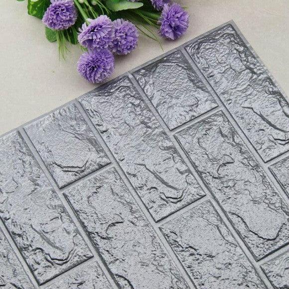 2 UNIDADES Papel de Parede Autocolante Impermeável com Fundo de Tijolos 3D Adesivo de Parede para Sala de Estar Mural Papel de Parede Decorativo para Quarto, 70cm x 77cm