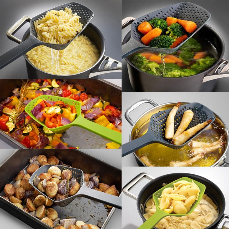 Pá de Drenagem de Plástico com Filtro Pá de Cozinha para Cozinhar e Colher de Gelo Escorredor