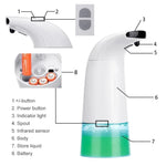 Dispensador de Sabão Espuma para Mãos Automático Inteligente por Indução Infravermelha para Casa, Dispensador de Sabão