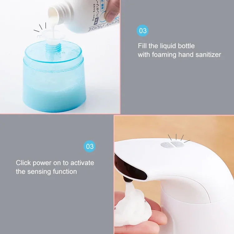 Dispensador de Sabão Espuma para Mãos Automático Inteligente por Indução Infravermelha para Casa, Dispensador de Sabão