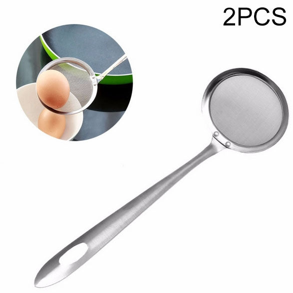 2 UNIDADES Escumadeira de Malha em Aço Inoxidável para Cozinha Escorredor de Resíduos de Legumes e Óleo, Tamanho: 19x7.3x6.2cm, 19x7.3x6.2cm