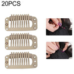 20 PCS 32mm 9-dentes Grampos de Extensão de Cabelo Clips de Metal com Fundo de Silicone