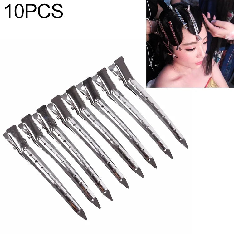 10 Peças de Presilhas de Cabelo em Aço Inoxidável Presilha de Bico de Pato Presilha de Cabelo Presilha de Ferro Grande com Furo Único