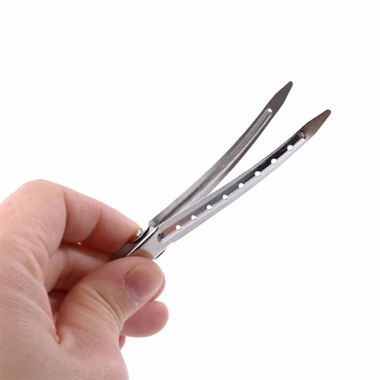 10 Peças de Presilhas de Cabelo em Aço Inoxidável Presilha de Bico de Pato Presilha de Cabelo Presilha de Ferro Grande com Furo Único