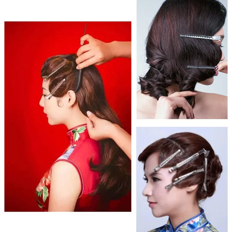 10 Peças de Presilhas de Cabelo em Aço Inoxidável Presilha de Bico de Pato Presilha de Cabelo Presilha de Ferro Grande com Furo Único