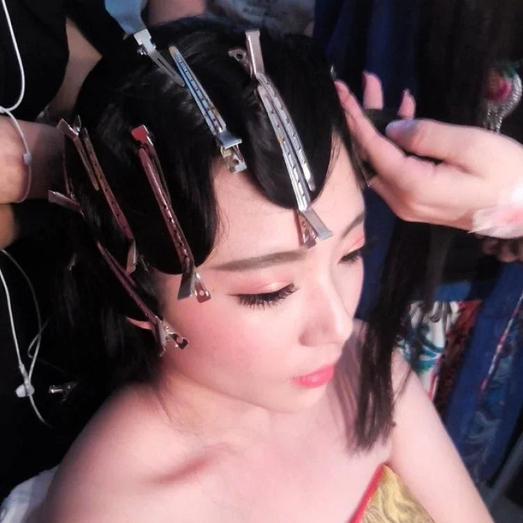 10 Peças de Presilhas de Cabelo em Aço Inoxidável Presilha de Bico de Pato Presilha de Cabelo Presilha de Ferro Grande com Furo Único