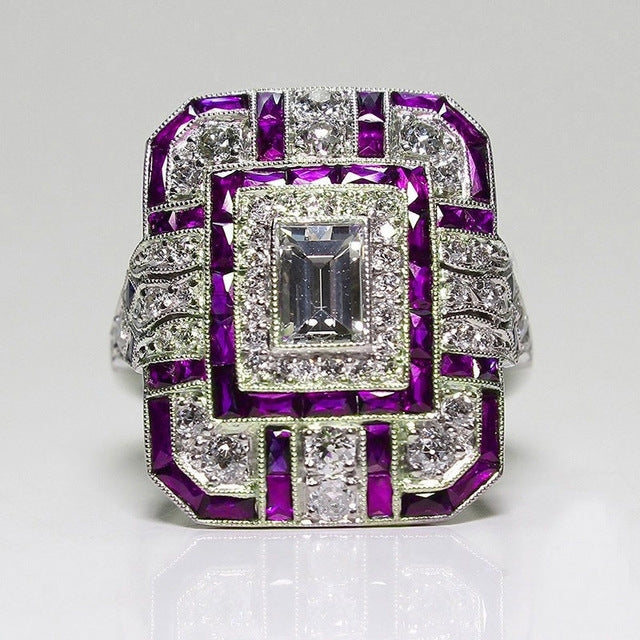 Anel de Noivado Quadrado de Zircónio de Cristal de Luxo para Mulheres, 10, 6, 7, 8, 9