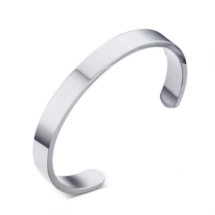 Pulseira bracelete de superfície em aço inoxidável de 8mm de largura para mulheres e homens, ouro rosa, prata, preto, dourado