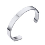 Pulseira bracelete de superfície em aço inoxidável de 8mm de largura para mulheres e homens, ouro rosa, prata, preto, dourado