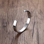 Pulseira bracelete de superfície em aço inoxidável de 8mm de largura para mulheres e homens, ouro rosa, prata, preto, dourado