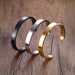 Pulseira bracelete de superfície em aço inoxidável de 8mm de largura para mulheres e homens, ouro rosa, prata, preto, dourado