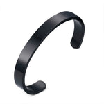 Pulseira bracelete de superfície em aço inoxidável de 8mm de largura para mulheres e homens, ouro rosa, prata, preto, dourado