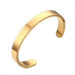 Pulseira bracelete de superfície em aço inoxidável de 8mm de largura para mulheres e homens, ouro rosa, prata, preto, dourado