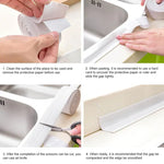 Fita Adesiva Durável em PVC Impermeável e Anti-mofo para Cozinha e Casa de Banho, Fita de Vedação para Paredes, 3.8cm x 3.2m, 2.2cm x 3.2m